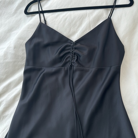 Dynamite Nia Mini Satin Dress Black - Picture 3 of 5